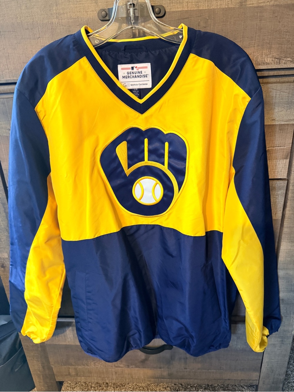 Genuine Merchandise Yellow & Navy Brewers Pullover Jacket